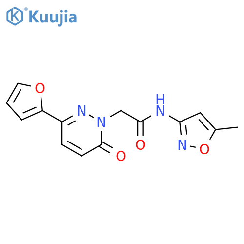 2-3-(furan-2-yl)-6-oxo-1,6-dihydropyridazin-1-yl-N-(5-methyl-1,2-oxazol-3-yl)acetamide structure
