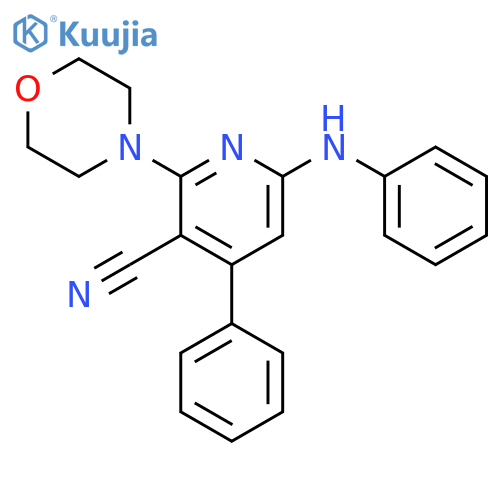 3-Pyridinecarbonitrile, 2-(4-morpholinyl)-4-phenyl-6-(phenylamino)- structure