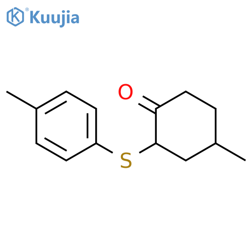Cyclohexanone, 4-methyl-2-[(4-methylphenyl)thio]- structure