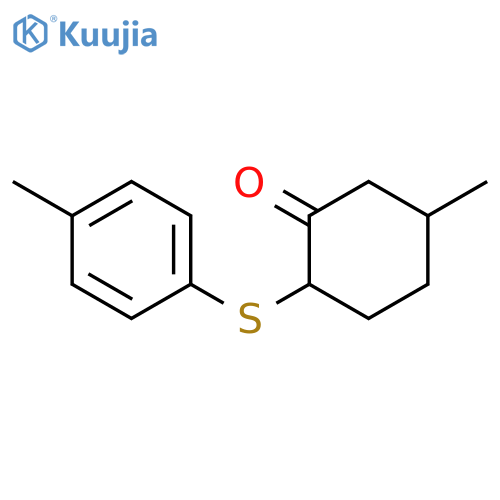 Cyclohexanone, 5-methyl-2-[(4-methylphenyl)thio]- structure