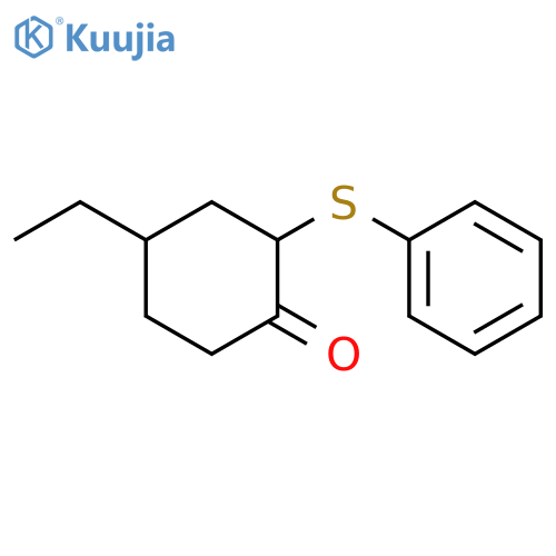 Cyclohexanone, 4-ethyl-2-(phenylthio)- structure