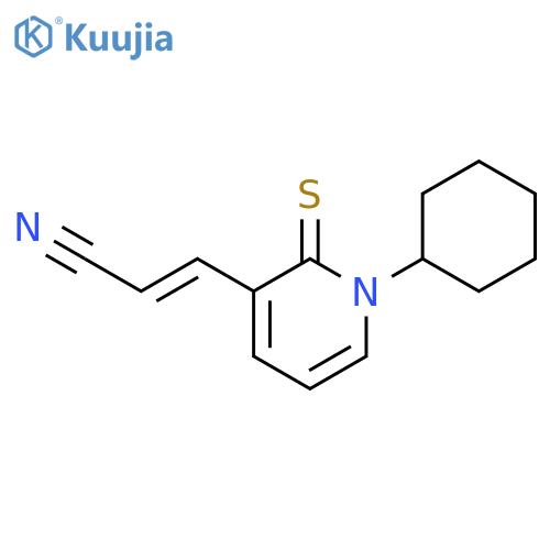 2-Propenenitrile, 3-(1-cyclohexyl-1,2-dihydro-2-thioxo-3-pyridinyl)-, (E)- structure