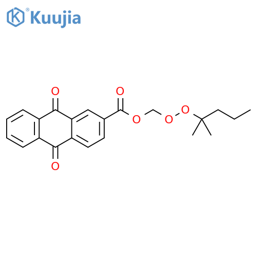2-Anthracenecarboxylic acid, 9,10-dihydro-9,10-dioxo-, [(1,1-dimethylbutyl)dioxy]methyl ester structure