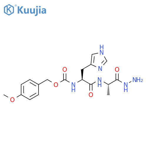 L-Alanine, N-[N-[[(4-methoxyphenyl)methoxy]carbonyl]-L-histidyl]-, hydrazide (9CI) structure
