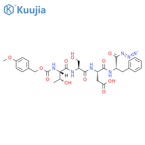 L-Phenylalanyl azide, N-[N-[N-[N-[[(4-methoxyphenyl)methoxy]carbonyl]-L-threonyl]-L-seryl]-L-α-aspartyl]- (9CI) structure