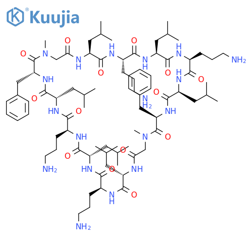 CYCLO(N-METHYLGLYCYL-L-LEUCYL-L-ORNITHYL-L-LEUCYL-L-ORNITHYL-L-LEUCYL-D-PHENYLALANYL-N-METHYLGLYCYL-L-LEUCYL-L-ORNITHYL-L-LEUCYL-L-ORNITHYL-L-LEUCYL-D-PHENYLALANYL) structure