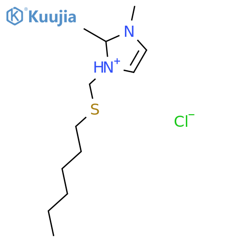 1H-Imidazolium, 1-[(hexylthio)methyl]-2,3-dimethyl-, chloride structure