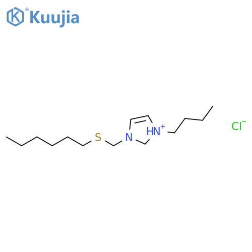1H-Imidazolium, 1-butyl-3-[(hexylthio)methyl]-, chloride structure