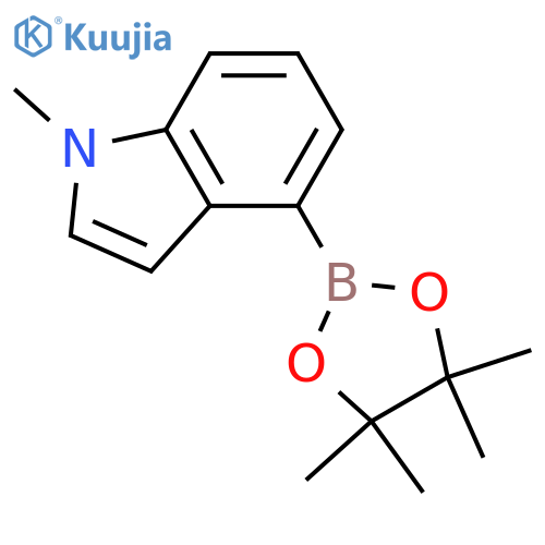 1-methyl-4-(tetramethyl-1,3,2-dioxaborolan-2-yl)-1H-indole structure