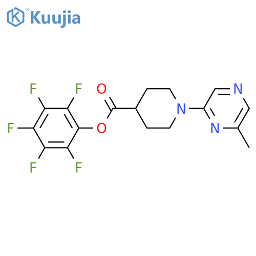 Pentafluorophenyl 1-(6-methylpyrazin-2-yl)piperidine-4-carboxylate structure