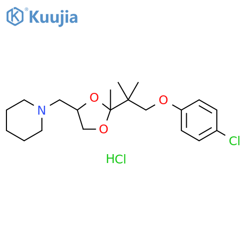 Piperidine, 1-[[2-[2-(4-chlorophenoxy)-1,1-dimethylethyl]-2-methyl-1,3-dioxolan-4-yl]methyl]-, hydrochloride (9CI) structure