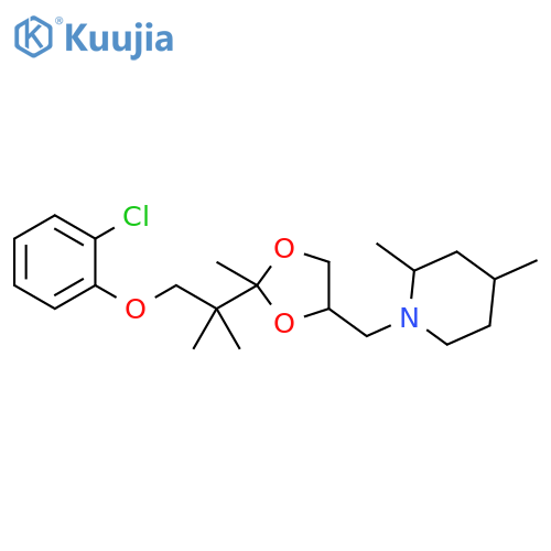 Piperidine, 1-[[2-[2-(2-chlorophenoxy)-1,1-dimethylethyl]-2-methyl-1,3-dioxolan-4-yl]methyl]-2,4-dimethyl- structure