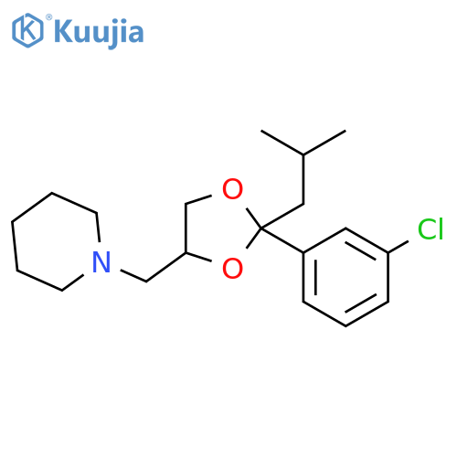 Piperidine, 1-[[2-(3-chlorophenyl)-2-(2-methylpropyl)-1,3-dioxolan-4-yl]methyl]- structure