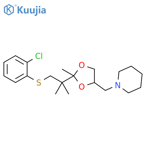 Piperidine, 1-[[2-[2-[(2-chlorophenyl)thio]-1,1-dimethylethyl]-2-methyl-1,3-dioxolan-4-yl]methyl]- structure