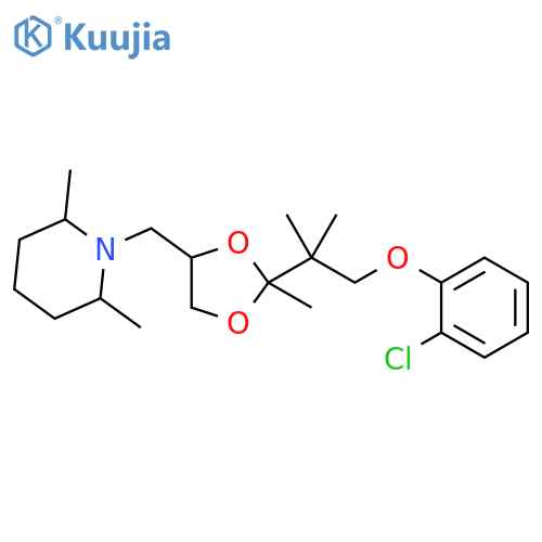 Piperidine, 1-[[2-[2-(2-chlorophenoxy)-1,1-dimethylethyl]-2-methyl-1,3-dioxolan-4-yl]methyl]-2,6-dimethyl- structure