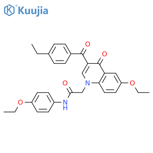 2-6-ethoxy-3-(4-ethylbenzoyl)-4-oxo-1,4-dihydroquinolin-1-yl-N-(4-ethoxyphenyl)acetamide structure