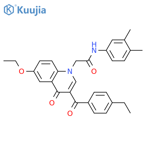 N-(3,4-dimethylphenyl)-2-6-ethoxy-3-(4-ethylbenzoyl)-4-oxo-1,4-dihydroquinolin-1-ylacetamide structure