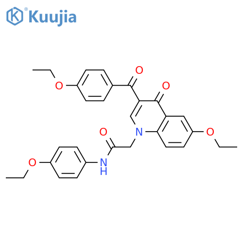 2-6-ethoxy-3-(4-ethoxybenzoyl)-4-oxo-1,4-dihydroquinolin-1-yl-N-(4-ethoxyphenyl)acetamide structure