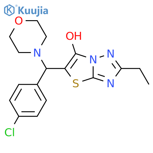 5-(4-chlorophenyl)(morpholin-4-yl)methyl-2-ethyl-1,2,4triazolo3,2-b1,3thiazol-6-ol structure