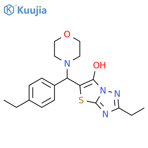2-ethyl-5-(4-ethylphenyl)(morpholin-4-yl)methyl-1,2,4triazolo3,2-b1,3thiazol-6-ol structure