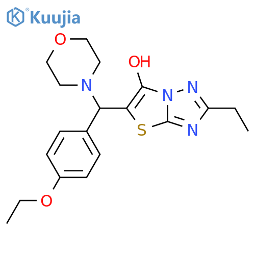 5-(4-ethoxyphenyl)(morpholin-4-yl)methyl-2-ethyl-1,2,4triazolo3,2-b1,3thiazol-6-ol structure