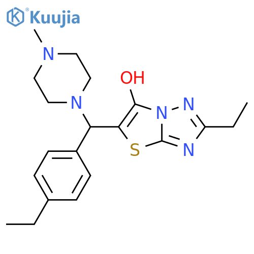 2-ethyl-5-(4-ethylphenyl)(4-methylpiperazin-1-yl)methyl-1,2,4triazolo3,2-b1,3thiazol-6-ol structure