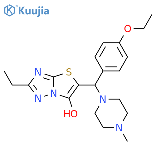 5-(4-ethoxyphenyl)(4-methylpiperazin-1-yl)methyl-2-ethyl-1,2,4triazolo3,2-b1,3thiazol-6-ol structure
