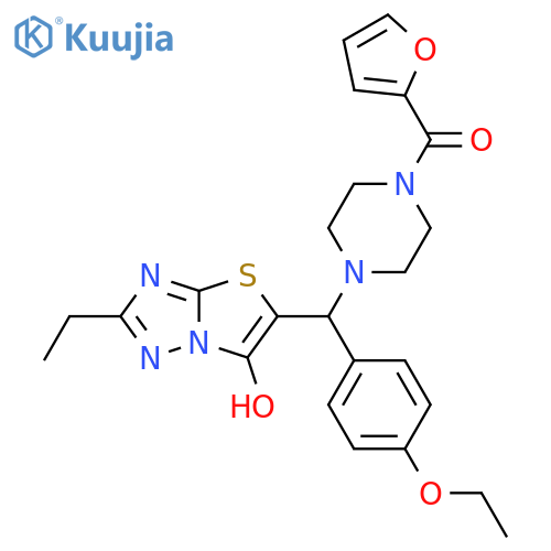 5-(4-ethoxyphenyl)4-(furan-2-carbonyl)piperazin-1-ylmethyl-2-ethyl-1,2,4triazolo3,2-b1,3thiazol-6-ol structure