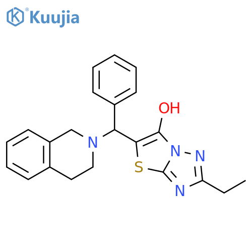 2-ethyl-5-phenyl(1,2,3,4-tetrahydroisoquinolin-2-yl)methyl-1,2,4triazolo3,2-b1,3thiazol-6-ol structure