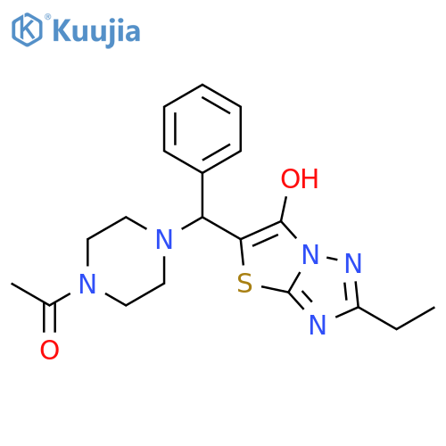 1-4-({2-ethyl-6-hydroxy-1,2,4triazolo3,2-b1,3thiazol-5-yl}(phenyl)methyl)piperazin-1-ylethan-1-one structure
