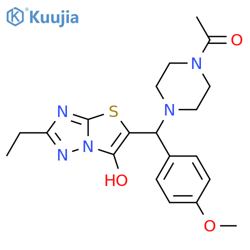 1-4-({2-ethyl-6-hydroxy-1,2,4triazolo3,2-b1,3thiazol-5-yl}(4-methoxyphenyl)methyl)piperazin-1-ylethan-1-one structure