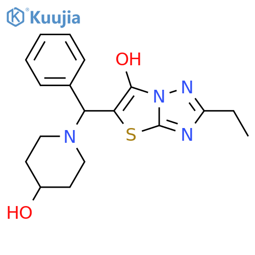 1-({2-ethyl-6-hydroxy-1,2,4triazolo3,2-b1,3thiazol-5-yl}(phenyl)methyl)piperidin-4-ol structure