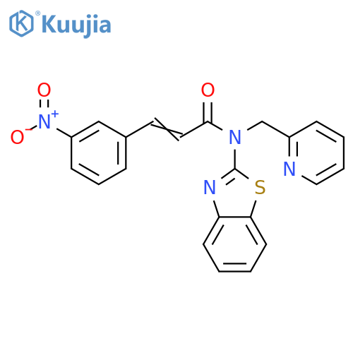 (2E)-N-(1,3-benzothiazol-2-yl)-3-(3-nitrophenyl)-N-(pyridin-2-yl)methylprop-2-enamide structure