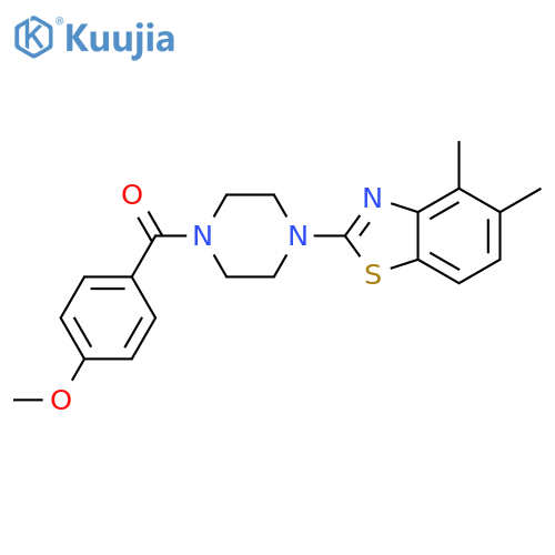 2-4-(4-methoxybenzoyl)piperazin-1-yl-4,5-dimethyl-1,3-benzothiazole structure