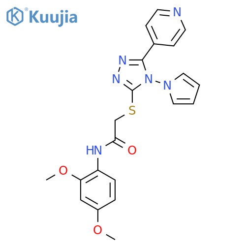 N-(2,4-dimethoxyphenyl)-2-{5-(pyridin-4-yl)-4-(1H-pyrrol-1-yl)-4H-1,2,4-triazol-3-ylsulfanyl}acetamide structure
