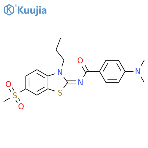 4-(dimethylamino)-N-(2Z)-6-methanesulfonyl-3-propyl-2,3-dihydro-1,3-benzothiazol-2-ylidenebenzamide structure