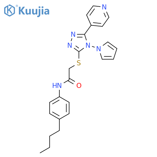 N-(4-butylphenyl)-2-{5-(pyridin-4-yl)-4-(1H-pyrrol-1-yl)-4H-1,2,4-triazol-3-ylsulfanyl}acetamide structure