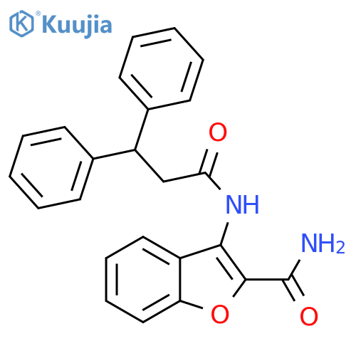 3-(3,3-diphenylpropanamido)-1-benzofuran-2-carboxamide structure