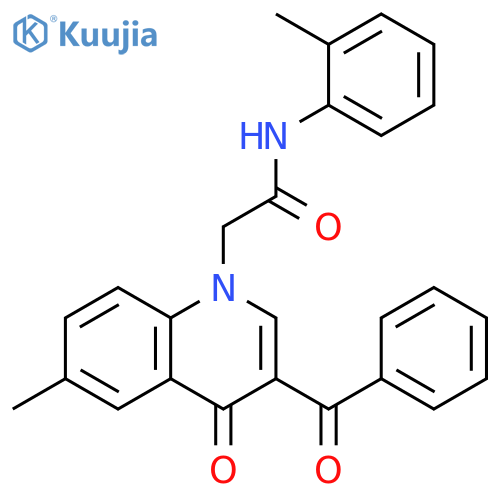 2-(3-benzoyl-6-methyl-4-oxo-1,4-dihydroquinolin-1-yl)-N-(2-methylphenyl)acetamide structure