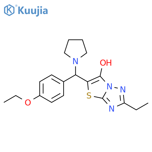 5-(4-ethoxyphenyl)(pyrrolidin-1-yl)methyl-2-ethyl-1,2,4triazolo3,2-b1,3thiazol-6-ol structure