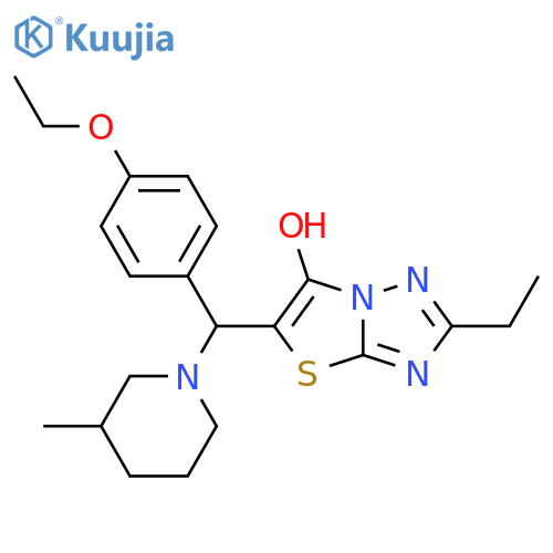 5-(4-ethoxyphenyl)(3-methylpiperidin-1-yl)methyl-2-ethyl-1,2,4triazolo3,2-b1,3thiazol-6-ol structure