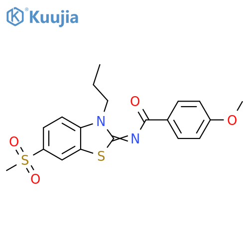 N-(2Z)-6-methanesulfonyl-3-propyl-2,3-dihydro-1,3-benzothiazol-2-ylidene-4-methoxybenzamide structure