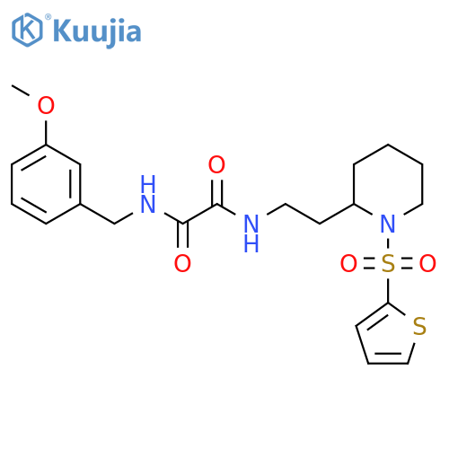 N'-(3-methoxyphenyl)methyl-N-{2-1-(thiophene-2-sulfonyl)piperidin-2-ylethyl}ethanediamide structure