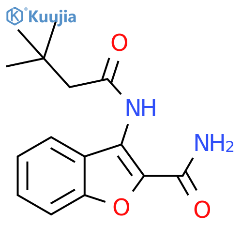 3-(3,3-dimethylbutanamido)-1-benzofuran-2-carboxamide structure