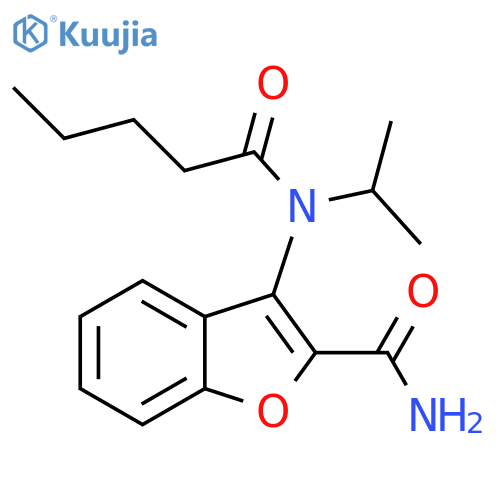 3-(2-propylpentanamido)-1-benzofuran-2-carboxamide structure