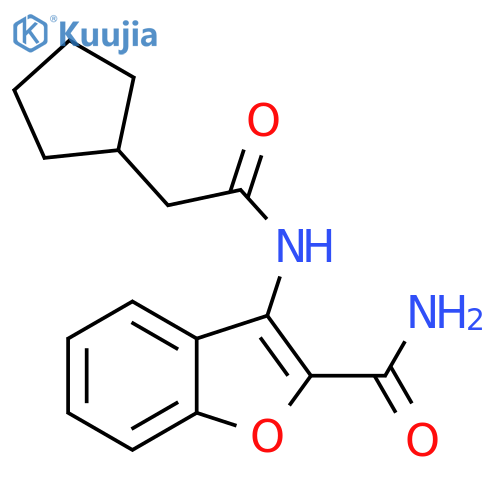 3-(2-cyclopentylacetamido)-1-benzofuran-2-carboxamide structure