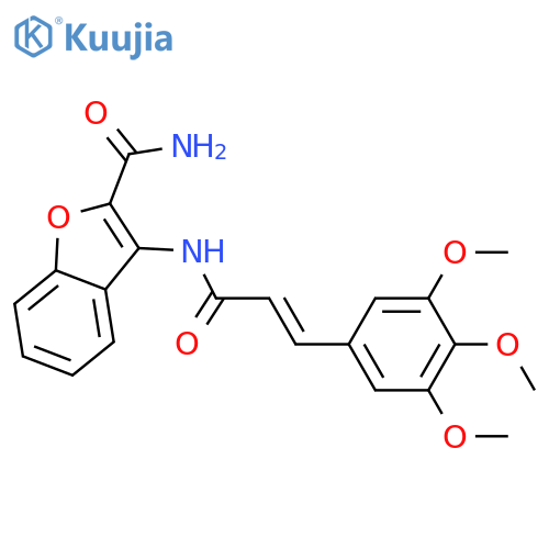 3-(2E)-3-(3,4,5-trimethoxyphenyl)prop-2-enamido-1-benzofuran-2-carboxamide structure