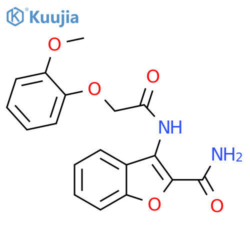 3-2-(2-methoxyphenoxy)acetamido-1-benzofuran-2-carboxamide structure