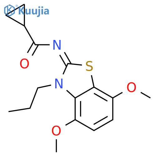 N-(2Z)-4,7-dimethoxy-3-propyl-2,3-dihydro-1,3-benzothiazol-2-ylidenecyclopropanecarboxamide structure