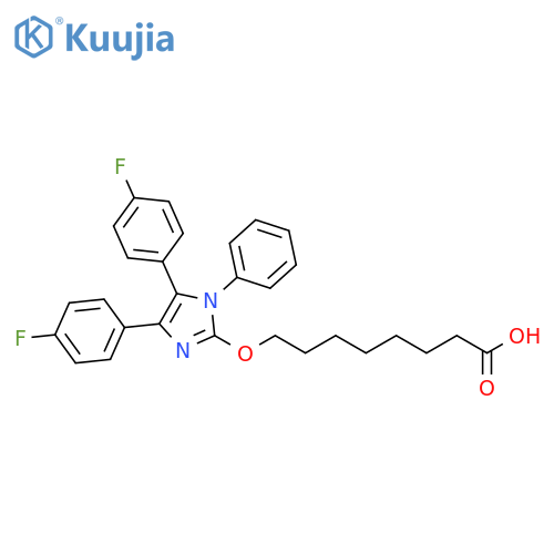 Octanoic acid, 8-[[4,5-bis(4-fluorophenyl)-1-phenyl-1H-imidazol-2-yl]oxy]- structure